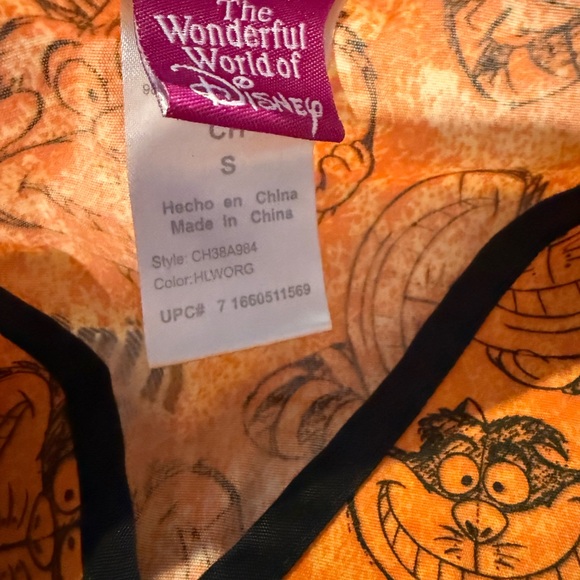 Disney Cheshire Cat Halloween Scrub Top - Picture 2 of 3